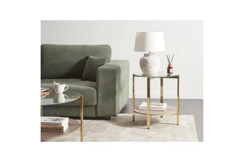 Sidebord Lovell Guld, lyst træ - Guld, lyst træ - Møbler - Borde - Aflastningsbord - Lampebord