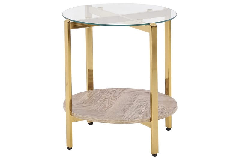 Sidebord Lovell Guld, lyst træ - Guld, lyst træ - Møbler - Borde - Aflastningsbord - Lampebord