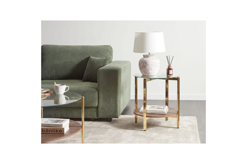 Sidebord Lovell Guld, mørkt træ - Guld, mørkt træ - Møbler - Borde - Aflastningsbord - Lampebord
