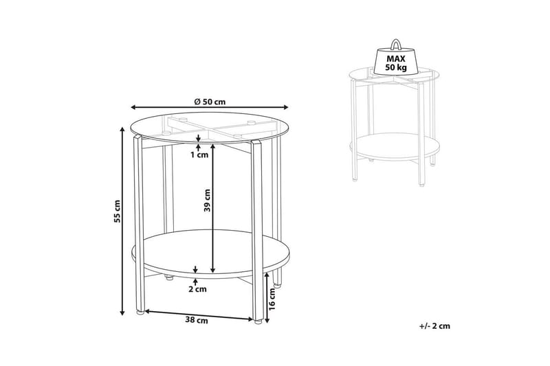 Sidebord Lovell Sølv, lyst træ - Sølv, lyst træ - Møbler - Borde - Aflastningsbord - Lampebord