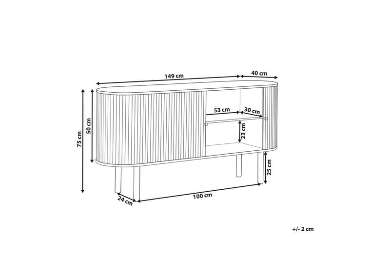 Sidebord Manara 149x40x75 cm - 149x40x75 cm - Møbler - Borde - Aflastningsbord - Lampebord