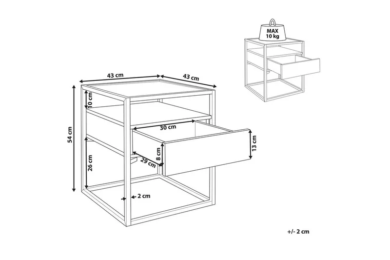 Sidebord Mauk - Møbler - Borde - Aflastningsbord - Lampebord