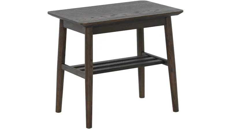 Sidebord Olsund med Hylde, Brun, hvidpigmenteret