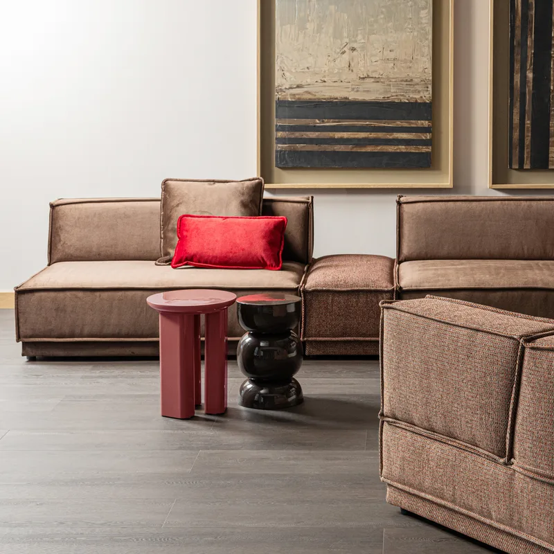 Sidebord Orivo 40 cm rundt - Rød/Rosa - Møbler - Borde - Aflastningsbord - Lampebord