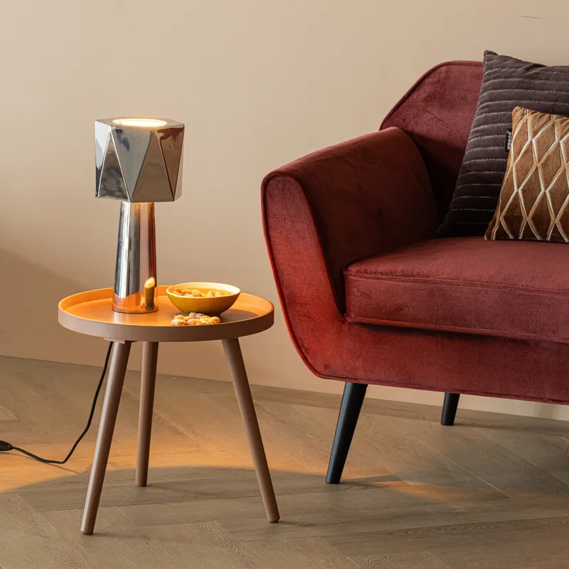 Sidebord Sasha 41 cm rundt - Gammelrosa - Møbler - Borde - Aflastningsbord - Lampebord