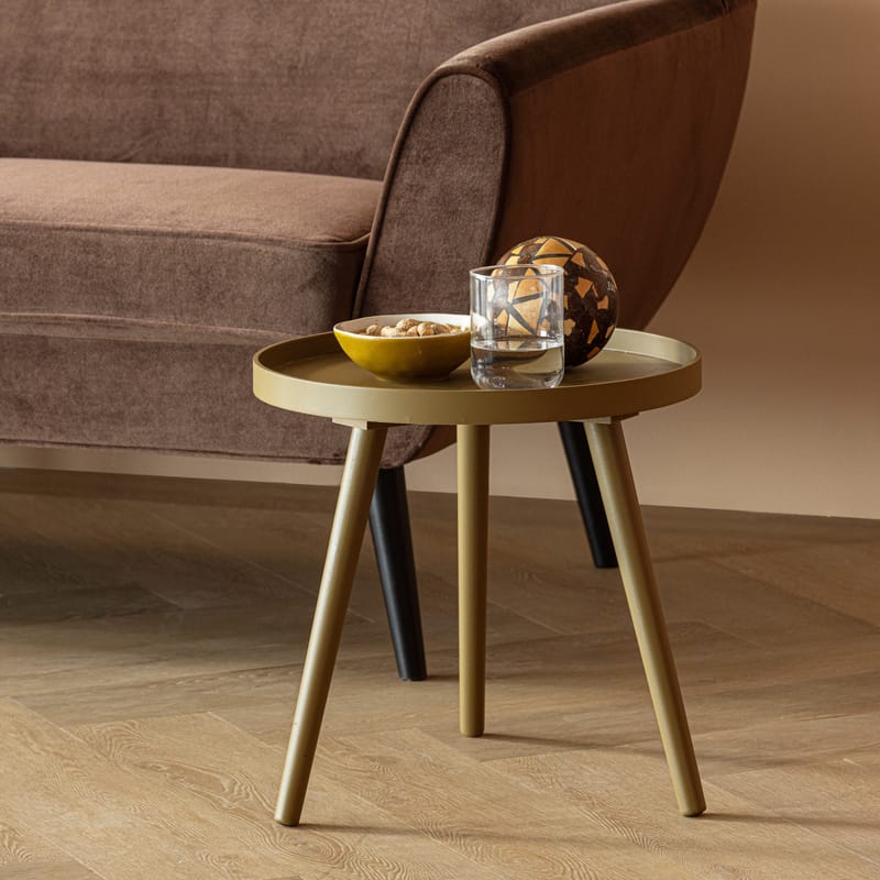 Sidebord Sasha 41 cm rundt - Honninggul - Møbler - Borde - Aflastningsbord - Lampebord