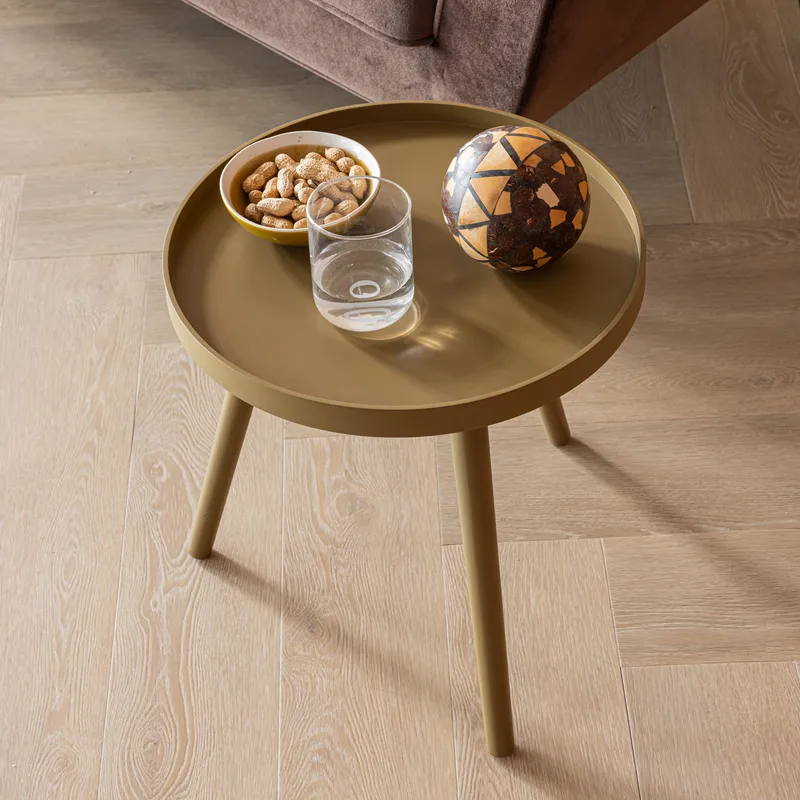 Sidebord Sasha 41 cm rundt - Honninggul - Møbler - Borde - Aflastningsbord - Lampebord