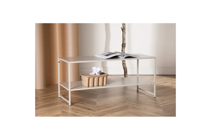 Sidebord Staal - Beige, 102x43x45 - Møbler - Borde - Aflastningsbord - Lampebord