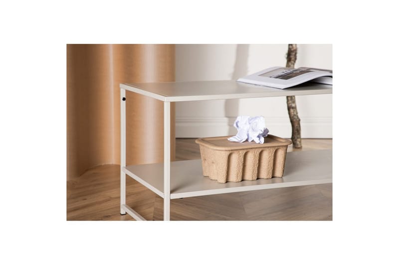 Sidebord Staal - Beige, 102x43x45 - Møbler - Borde - Aflastningsbord - Lampebord