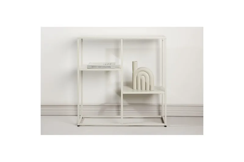 Sidebord Staal - Beige, 26x80x80 - Møbler - Borde - Aflastningsbord - Lampebord