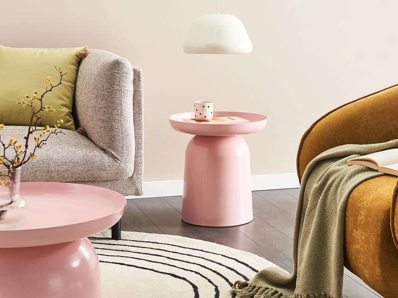 Sidebord Torrens - Pastelrosa - Møbler - Borde - Aflastningsbord - Lampebord