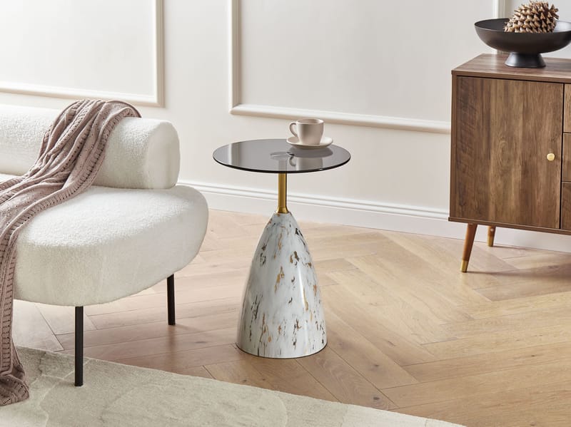 Sidebord Wabby - Hvid marmor - Møbler - Borde - Aflastningsbord - Lampebord