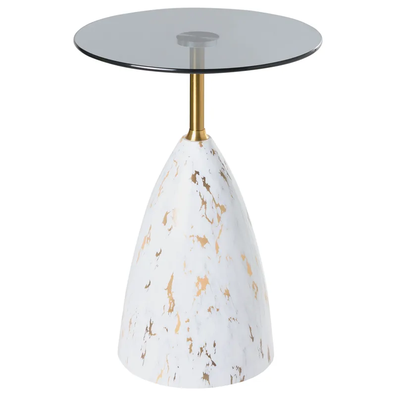 Sidebord Wabby, Hvid marmor