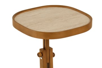 Sidebord Wallxpert Opus Kare (42 x 43 x 42 cm) Valnød Travertin - Valnød og travertin - Møbler - Borde - Aflastningsbord - Lampebord