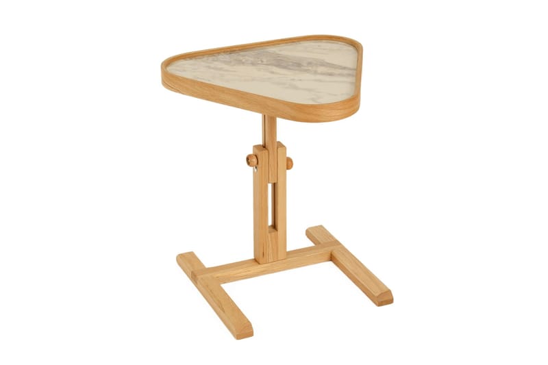 Sidebord Wallxpert Opus Ucgen (46 x 43 x 46 cm) Eg Hvid Marmor - Eg og hvid marmor - Møbler - Borde - Aflastningsbord - Lampebord