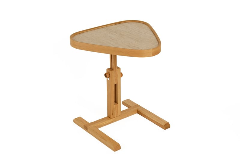 Sidebord Wallxpert Opus Ucgen (46 x 43 x 46 cm) Eg Travertin - Eg og travertin - Møbler - Borde - Aflastningsbord - Lampebord