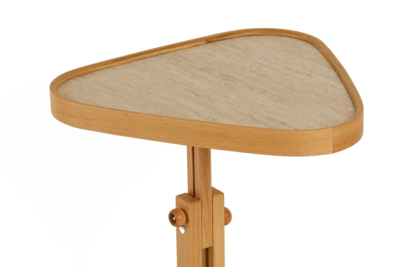 Sidebord Wallxpert Opus Ucgen (46 x 43 x 46 cm) Eg Travertin - Eg og travertin - Møbler - Borde - Aflastningsbord - Lampebord