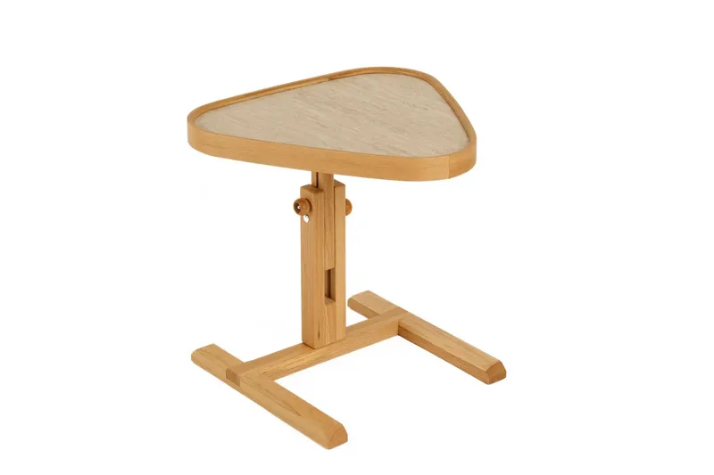 Sidebord Wallxpert Opus Ucgen (46 x 43 x 46 cm) Eg Travertin, Eg og travertin