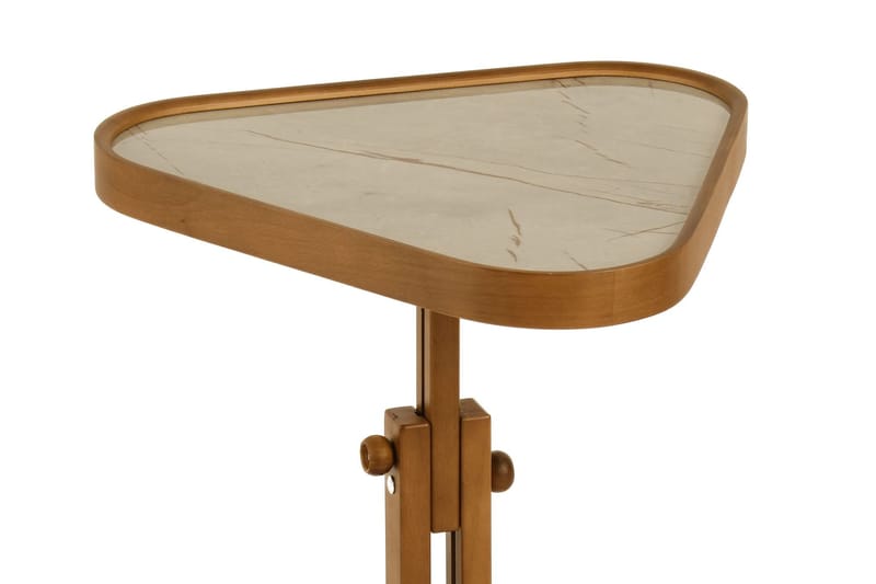 Sidebord Wallxpert Opus Ucgen (46 x 43 x 46 cm) Valnød Grå Marmor - Valnød og grå marmor - Møbler - Borde - Aflastningsbord - Lampebord