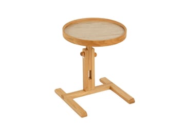 Sidebord Wallxpert Opus Yuvarlak (40 x 43 x 40 cm) Eg Travertin - Eg og travertin - Møbler - Borde - Aflastningsbord - Lampebord