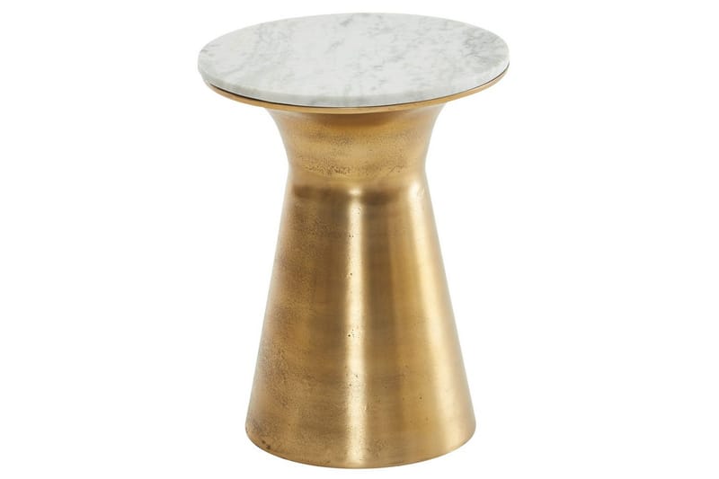 Sidebord Wohnling Ægte marmor rund 35 cm gylden base moderne - Møbler - Borde - Aflastningsbord - Lampebord