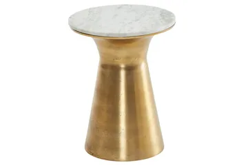 Sidebord Wohnling Ægte marmor rund 35 cm gylden base moderne - Møbler - Borde - Aflastningsbord - Lampebord