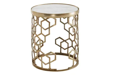 Sidebord Wohnling Ægte marmor rund 44 cm bikube optik base moderne - Møbler - Borde - Aflastningsbord - Lampebord