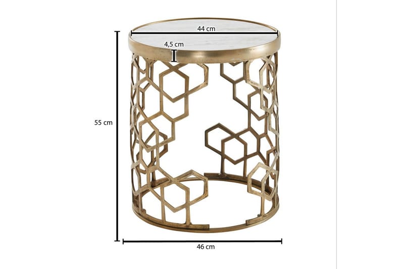 Sidebord Wohnling Ægte marmor rund 44 cm bikube optik base moderne - Møbler - Borde - Aflastningsbord - Lampebord