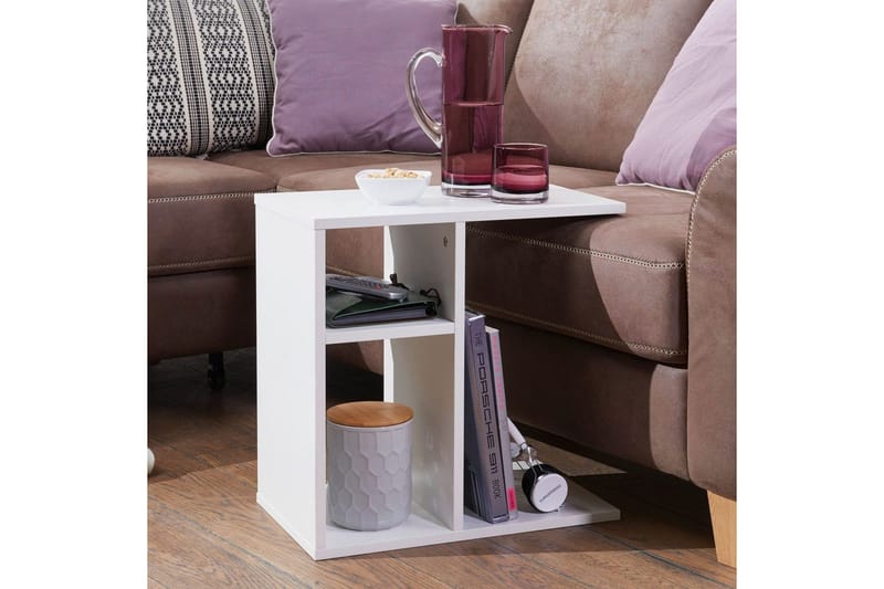 Sidebord Wohnling folieret spånplade 50 cm, moderne loftstil Hvid - Hvid - Møbler - Borde - Aflastningsbord - Lampebord