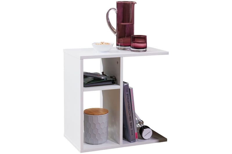 Sidebord Wohnling folieret spånplade 50 cm, moderne loftstil Hvid - Hvid - Møbler - Borde - Aflastningsbord - Lampebord