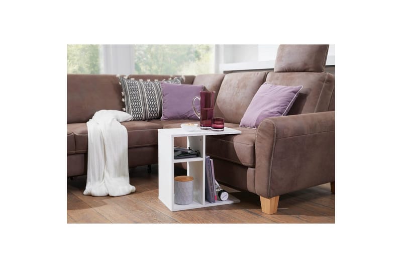 Sidebord Wohnling folieret spånplade 50 cm, moderne loftstil Hvid - Hvid - Møbler - Borde - Aflastningsbord - Lampebord