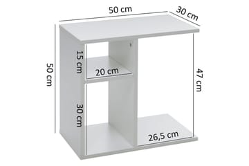 Sidebord Wohnling folieret spånplade 50 cm, moderne loftstil Hvid - Hvid - Møbler - Borde - Aflastningsbord - Lampebord