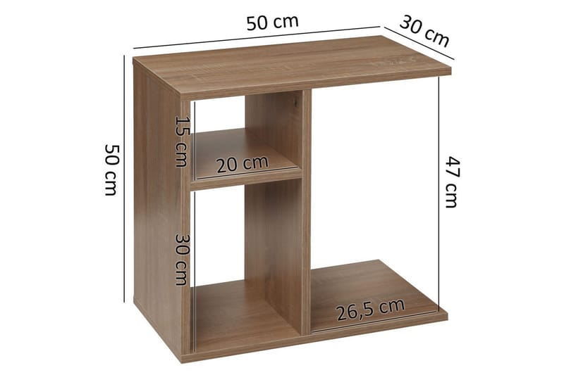 Sidebord Wohnling folieret spånplade 50 cm, moderne loftstil Sonoma - Sonoma - Møbler - Borde - Aflastningsbord - Lampebord