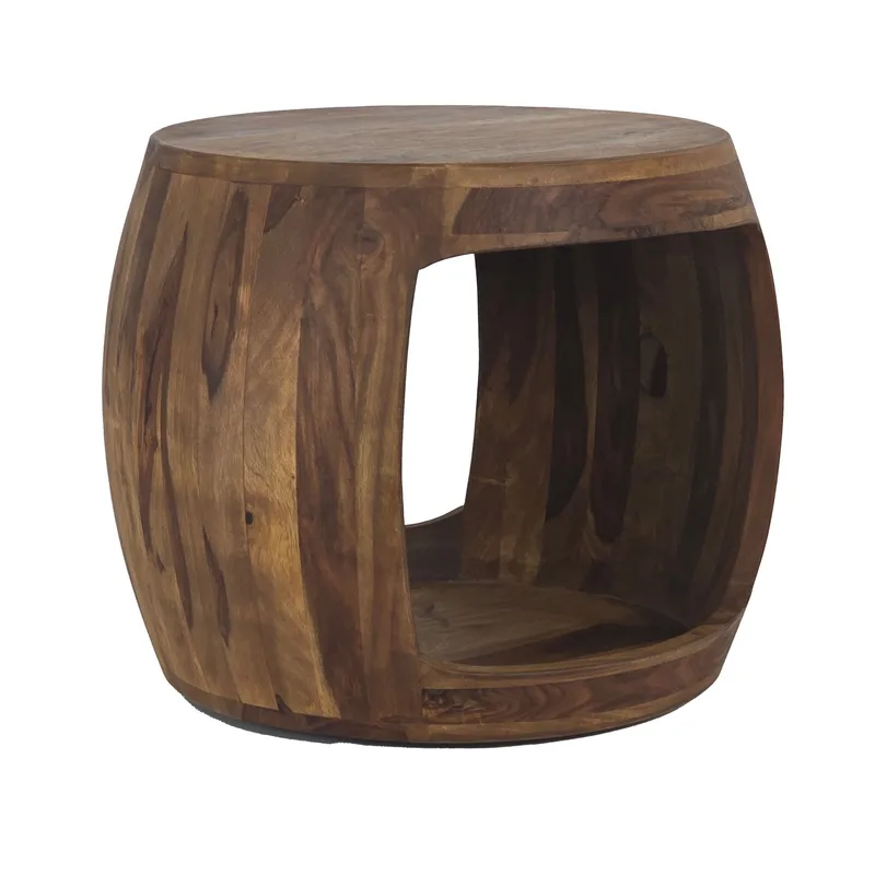 Sidebord Wohnling Massivt sheeshamtræ, landlig stil, varm mørkebrun