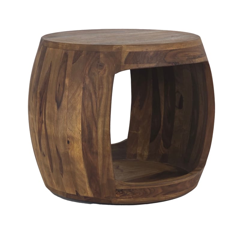 Sidebord Wohnling Massivt sheeshamtræ, landlig stil - varm mørkebrun - Møbler - Borde - Aflastningsbord - Lampebord
