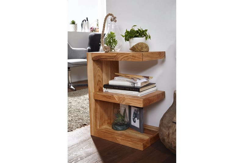 Sidebord Wohnling Massivt træ, E terning, landstil Akacietræ - Akacietræ - Møbler - Borde - Aflastningsbord - Lampebord