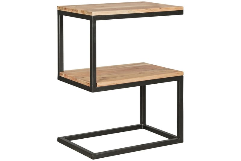 Sidebord Wohnling Massivt træ, S Cube, metalramme landhusstil Akacietræ - Akacietræ - Møbler - Borde - Aflastningsbord - Lampebord