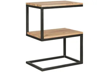 Sidebord Wohnling Massivt træ, S Cube, metalramme landhusstil Akacietræ - Akacietræ - Møbler - Borde - Aflastningsbord - Lampebord