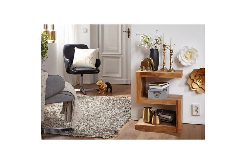 Sidebord Wohnling Massivt træ, S terning, landstil Akacietræ - Akacietræ - Møbler - Borde - Aflastningsbord - Lampebord