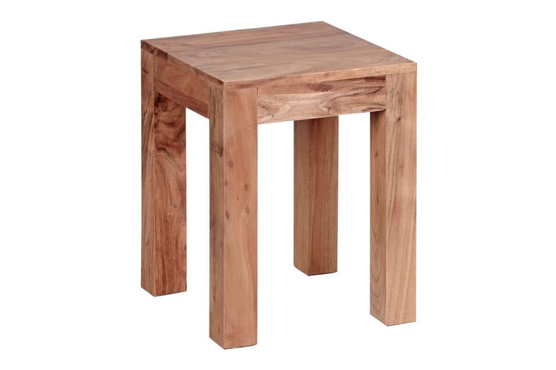 Sidebord Wohnling massivt træ 35x35cm med træben, landlig stil Akacietræ, Akacietræ