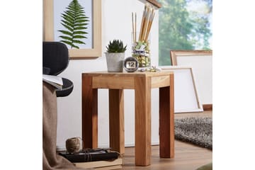 Sidebord Wohnling massivt træ 35x35cm med træben, landlig stil Akacietræ - Akacietræ - Møbler - Borde - Aflastningsbord - Lampebord