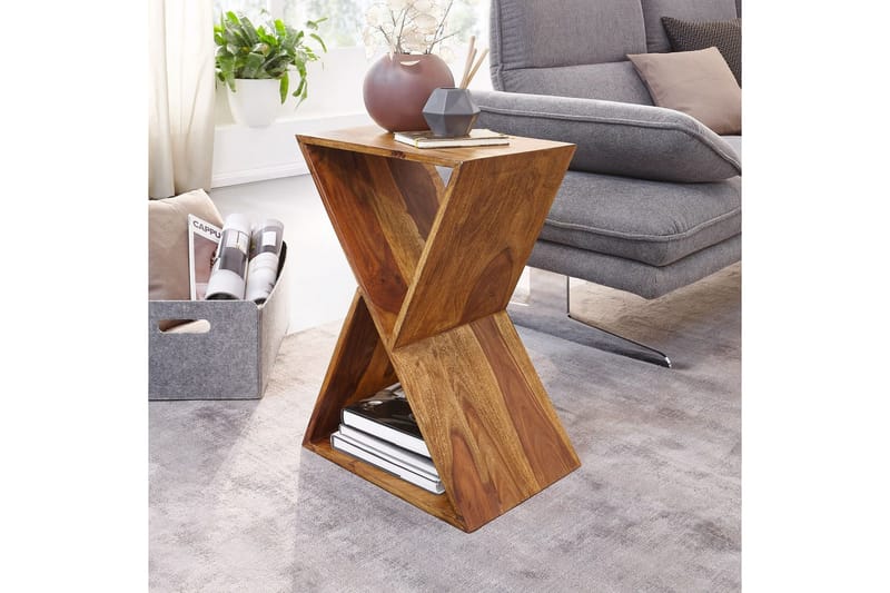 Sidebord Wohnling Massivt træ X-form med opbevaringsplads landstil - Møbler - Borde - Aflastningsbord - Lampebord