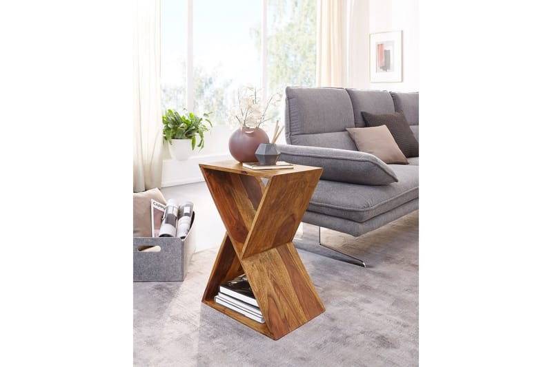 Sidebord Wohnling Massivt træ X-form med opbevaringsplads landstil - Møbler - Borde - Aflastningsbord - Lampebord