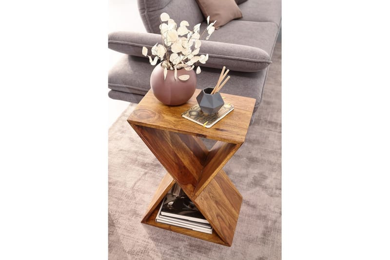 Sidebord Wohnling Massivt træ X-form med opbevaringsplads landstil - Møbler - Borde - Aflastningsbord - Lampebord