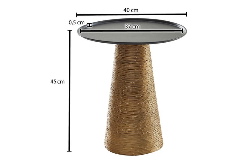 Sidebord Wohnling Metall Rund 40 cm Bakkeoptik Bordplade Moderne - Møbler - Borde - Aflastningsbord - Lampebord