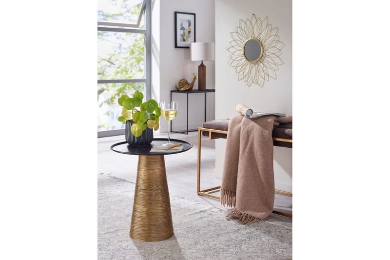 Sidebord Wohnling Metall Rund 40 cm Bakkeoptik Bordplade Moderne - Møbler - Borde - Aflastningsbord - Lampebord