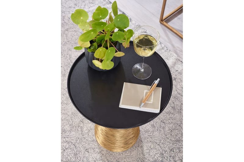 Sidebord Wohnling Metall Rund 40 cm Bakkeoptik Bordplade Moderne - Møbler - Borde - Aflastningsbord - Lampebord