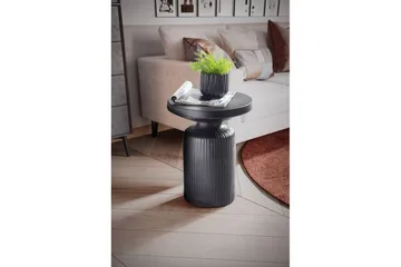 Sidebord Wohnling Metall Rund 40 cm Sort Hamret Udseende Industriel - Møbler - Borde - Aflastningsbord - Lampebord