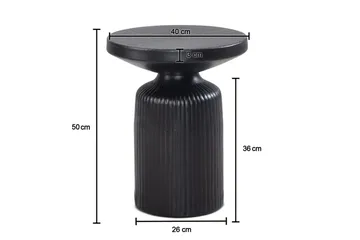 Sidebord Wohnling Metall Rund 40 cm Sort Hamret Udseende Industriel - Møbler - Borde - Aflastningsbord - Lampebord