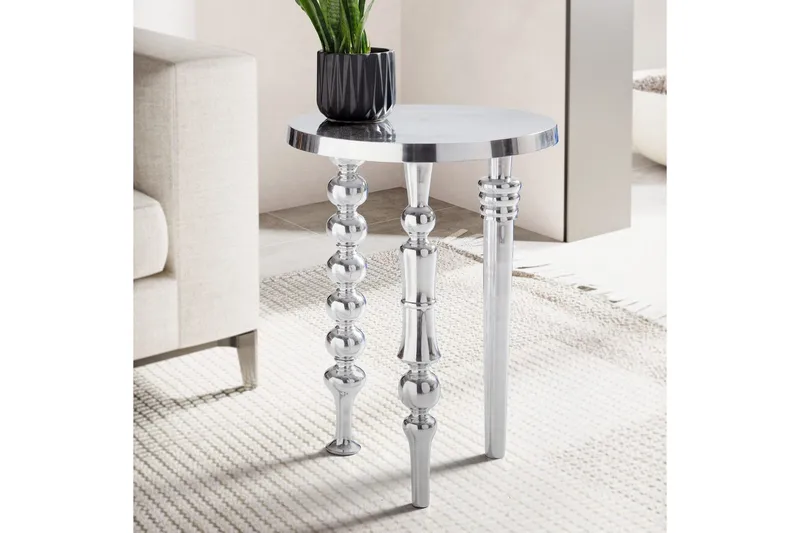 Sidebord Wohnling Metall Rund 44 cm med 3 Forskellige Ben Moderne - Møbler - Borde - Aflastningsbord - Lampebord